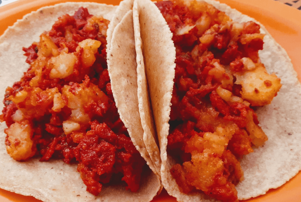 Taco de Papa con Longaniza