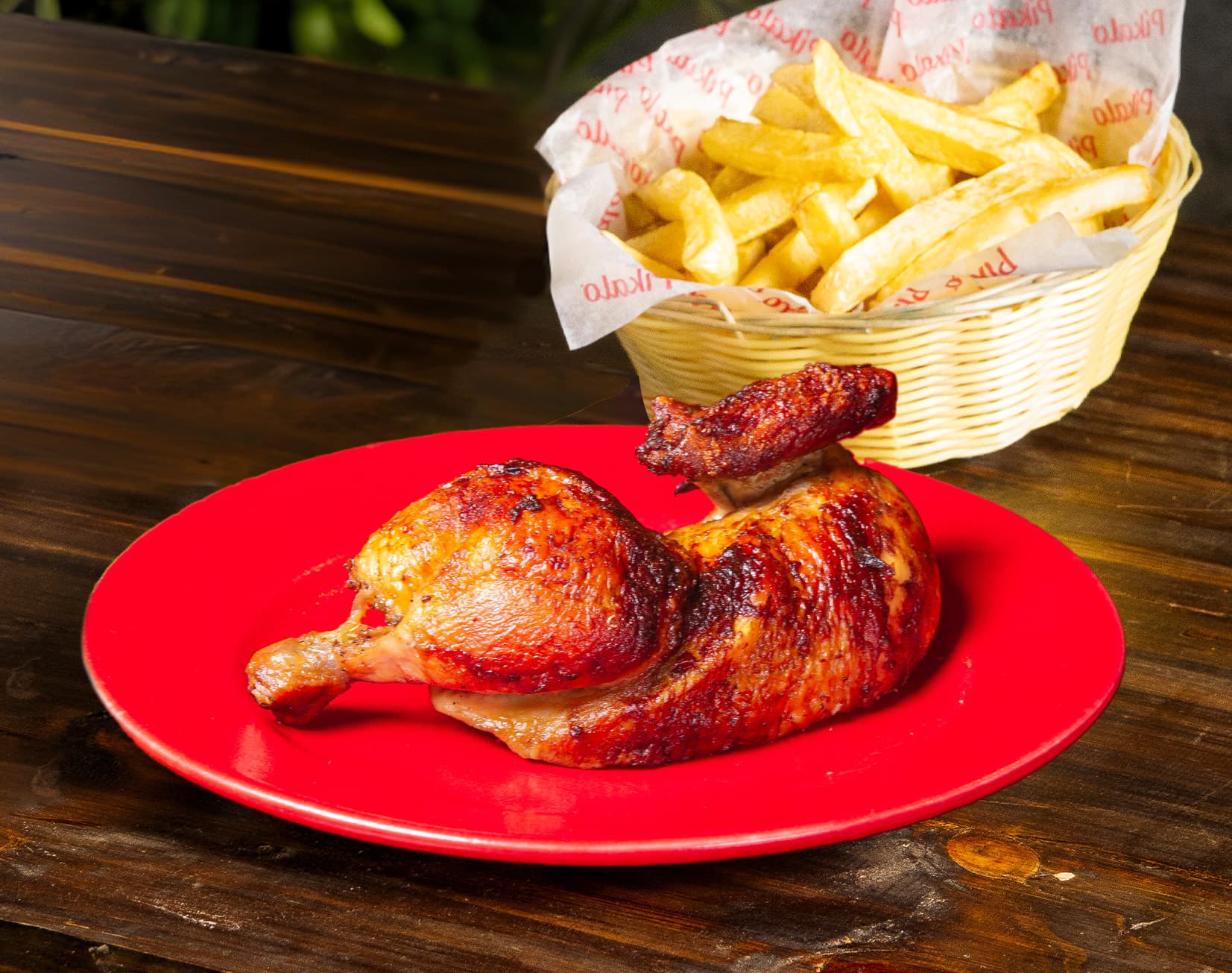 1/2 de pollo más papas
