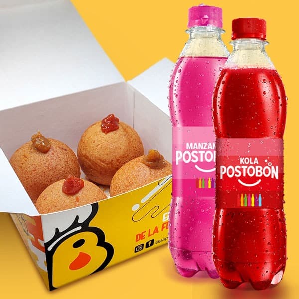 Papa Box X4 + 2 Gaseosas 400 Ml