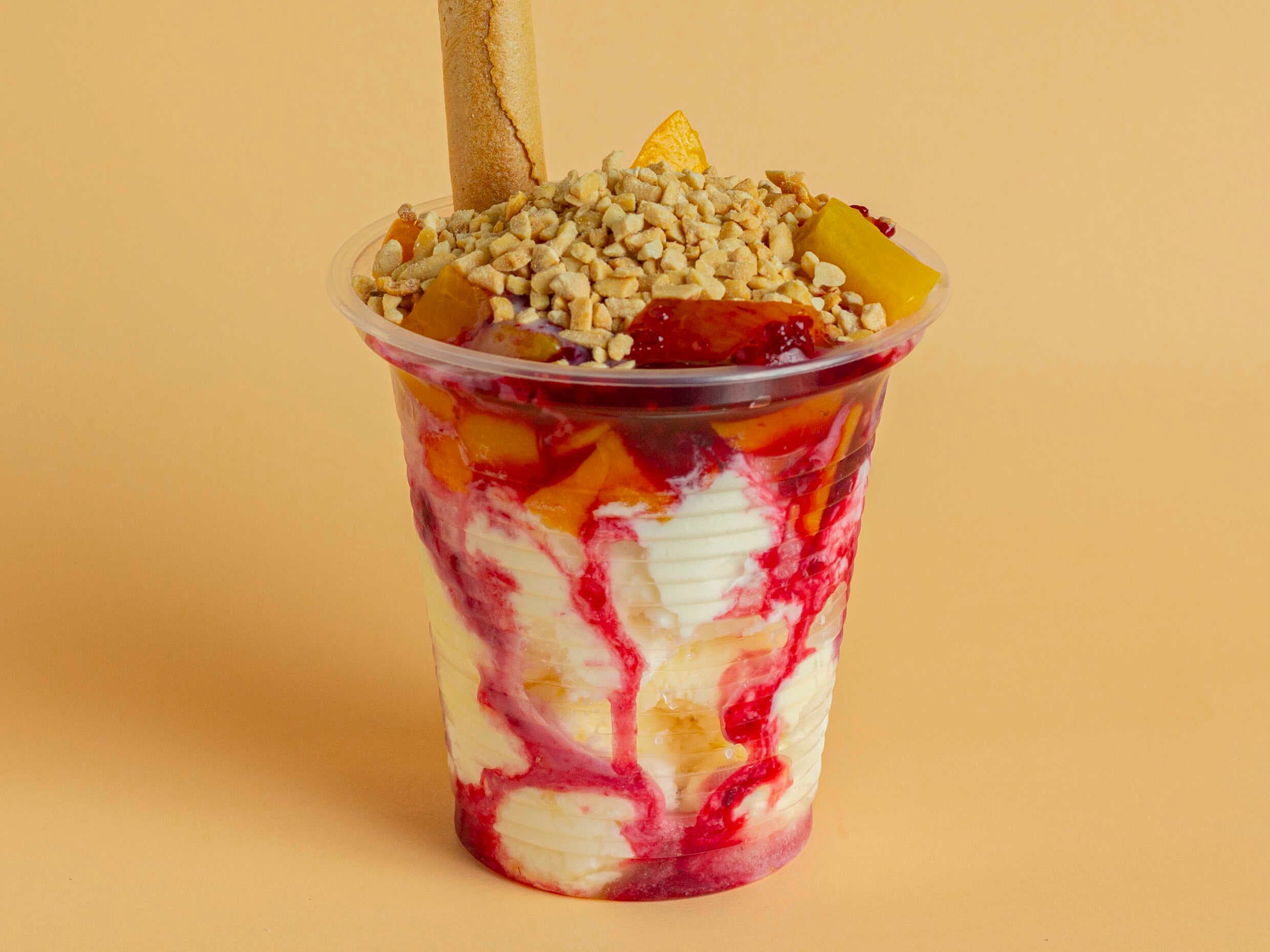 Peach Melba + Adición (Queso, Chantally U Oreo)