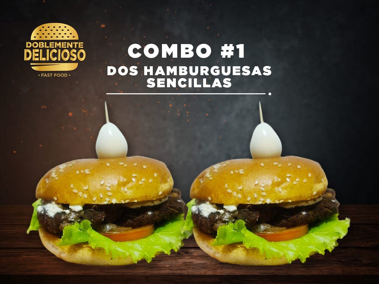 Combo#1 2 Hamburguesas Sencillas