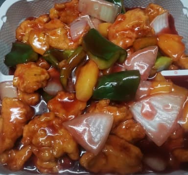 Trocitos de Pollo en Salsa Aguidulce