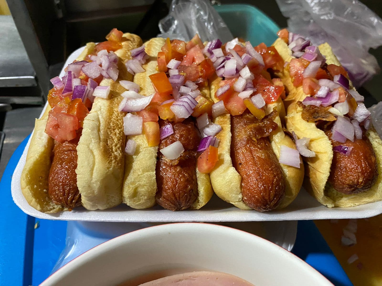 3 Hot Dogs con Tocino