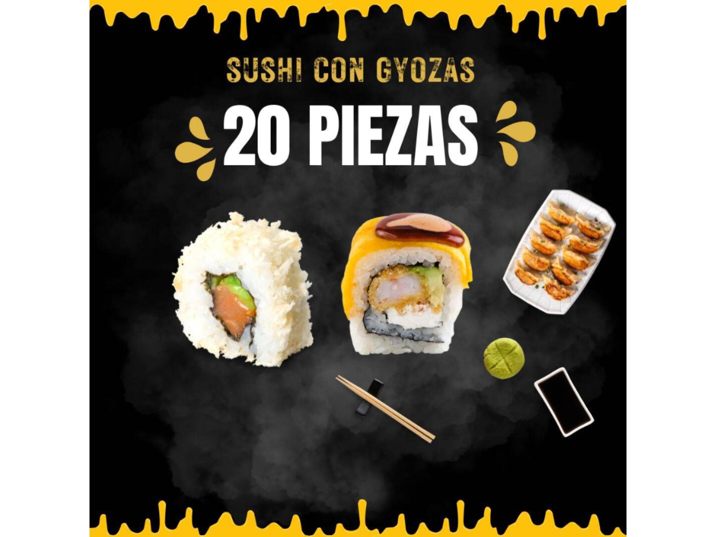 Sushi 20 Piezas + 2 Gyozas