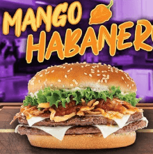 Hamburguesa con Salsa Mango Habanero