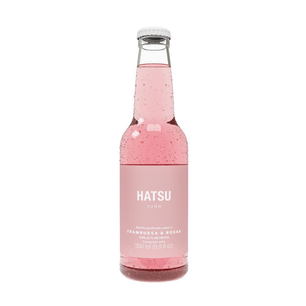 Hatsu soda Frambuesa y Rosas 300 ml