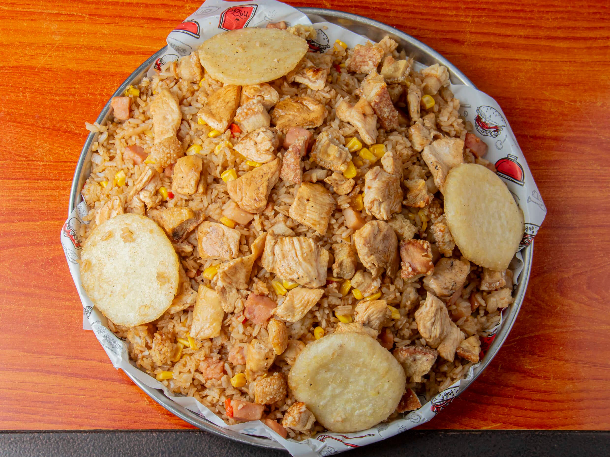 Arroz paisa con pollo para 3
