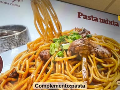 Camarón 3 Arroz o Pasta + 3 Guisos + Rollito Grati