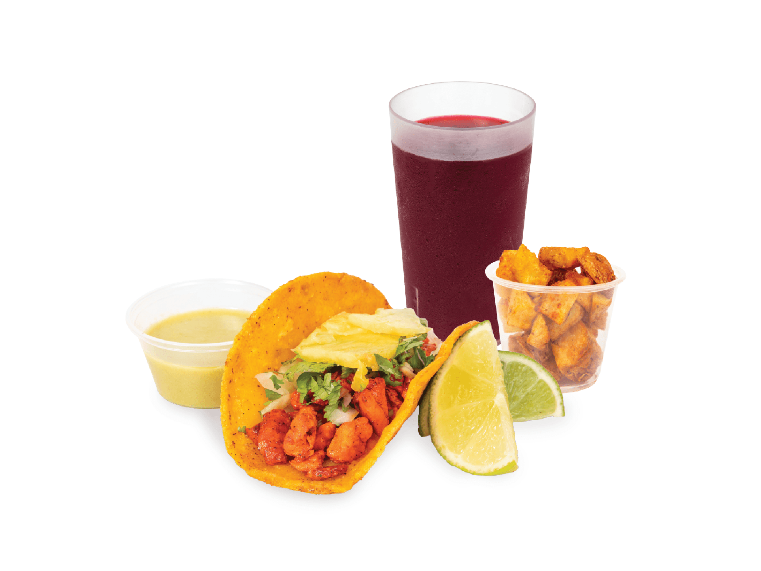 Taco al Pastor + Papas Pequeñas + Bebida