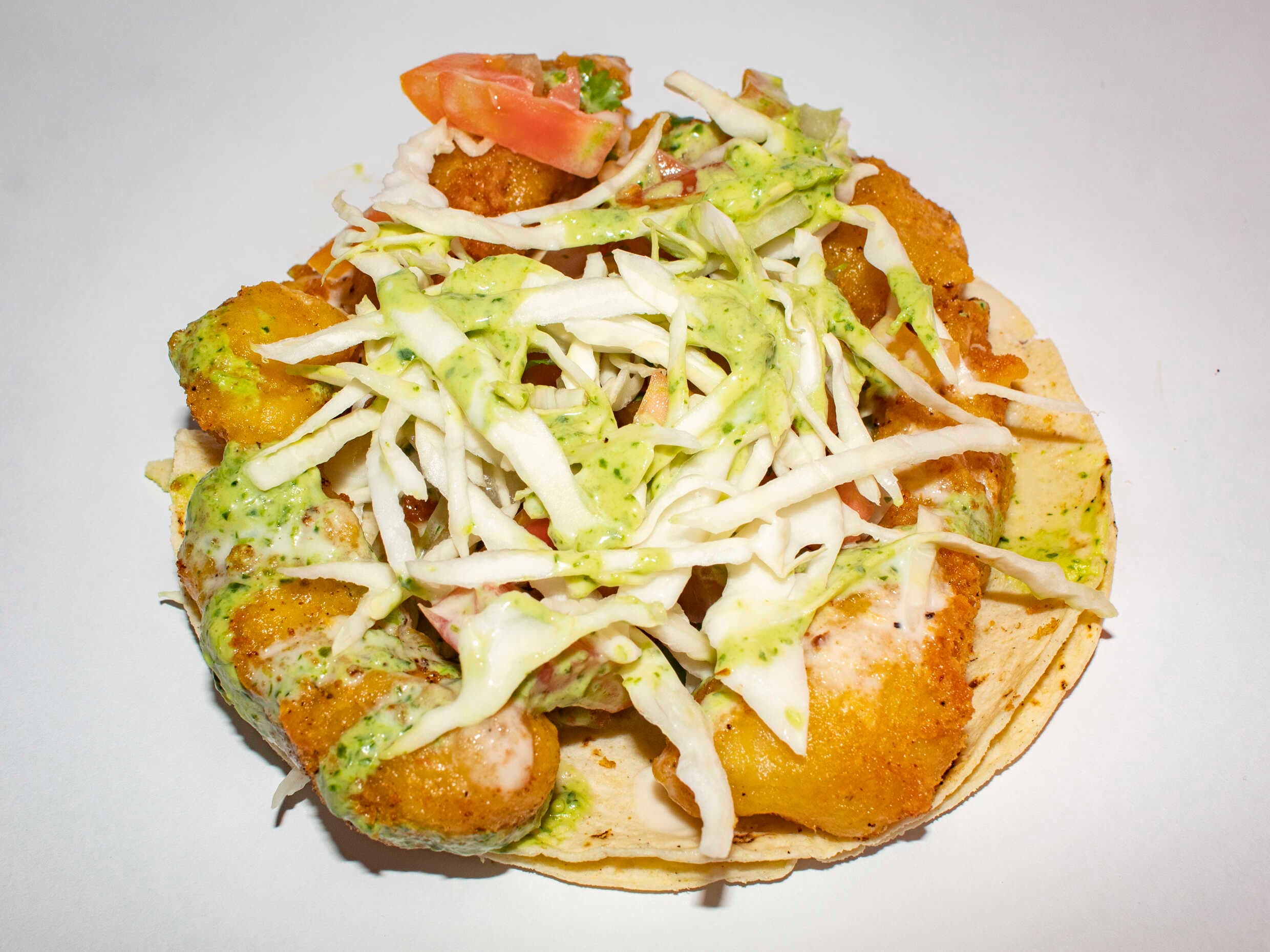 Taco de Camarón con Tortilla de Maíz