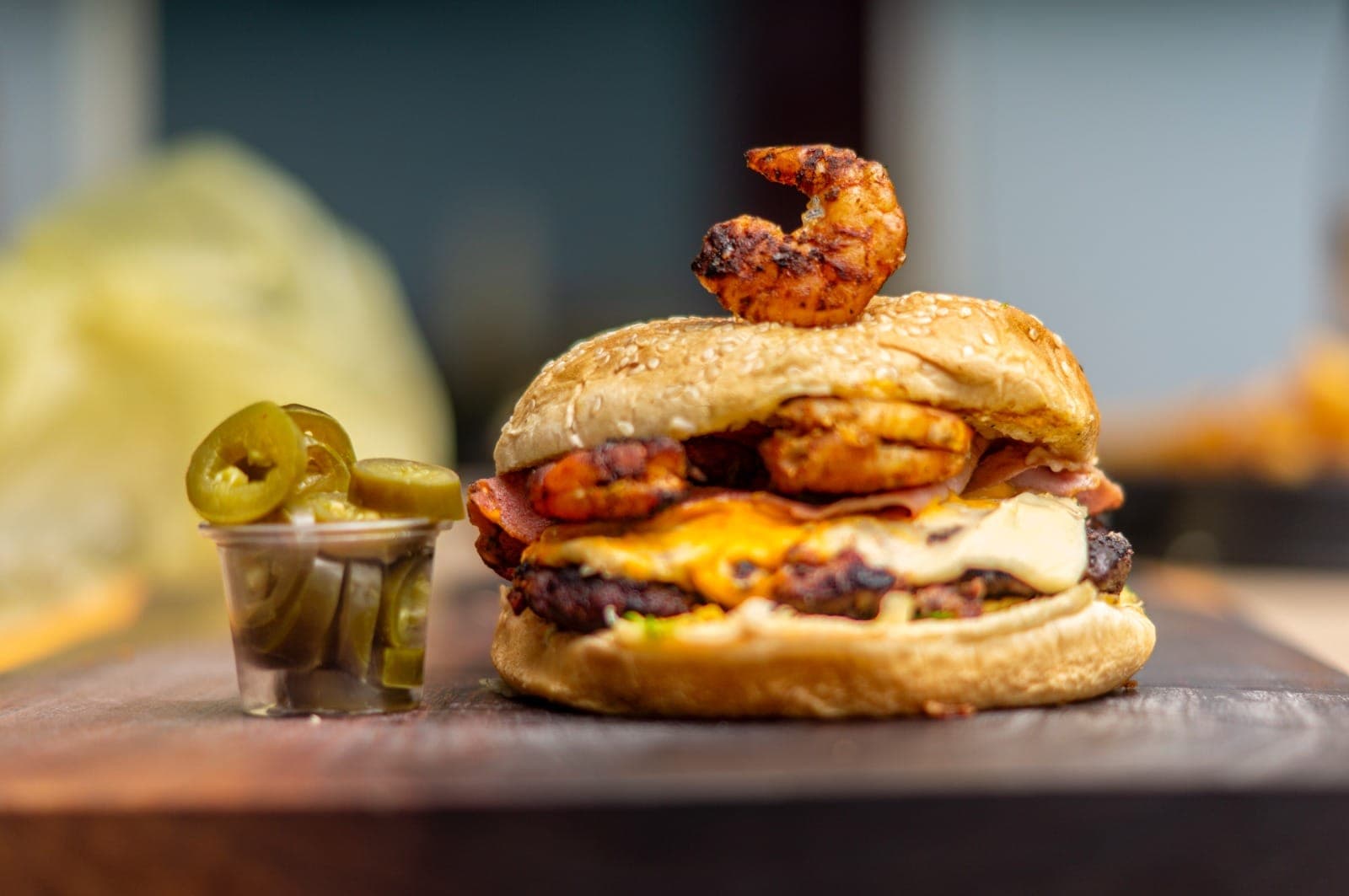 Hamburguesa Doble con Camarón