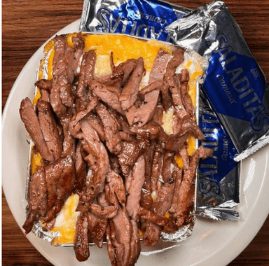 Papa Asada con Arrachera