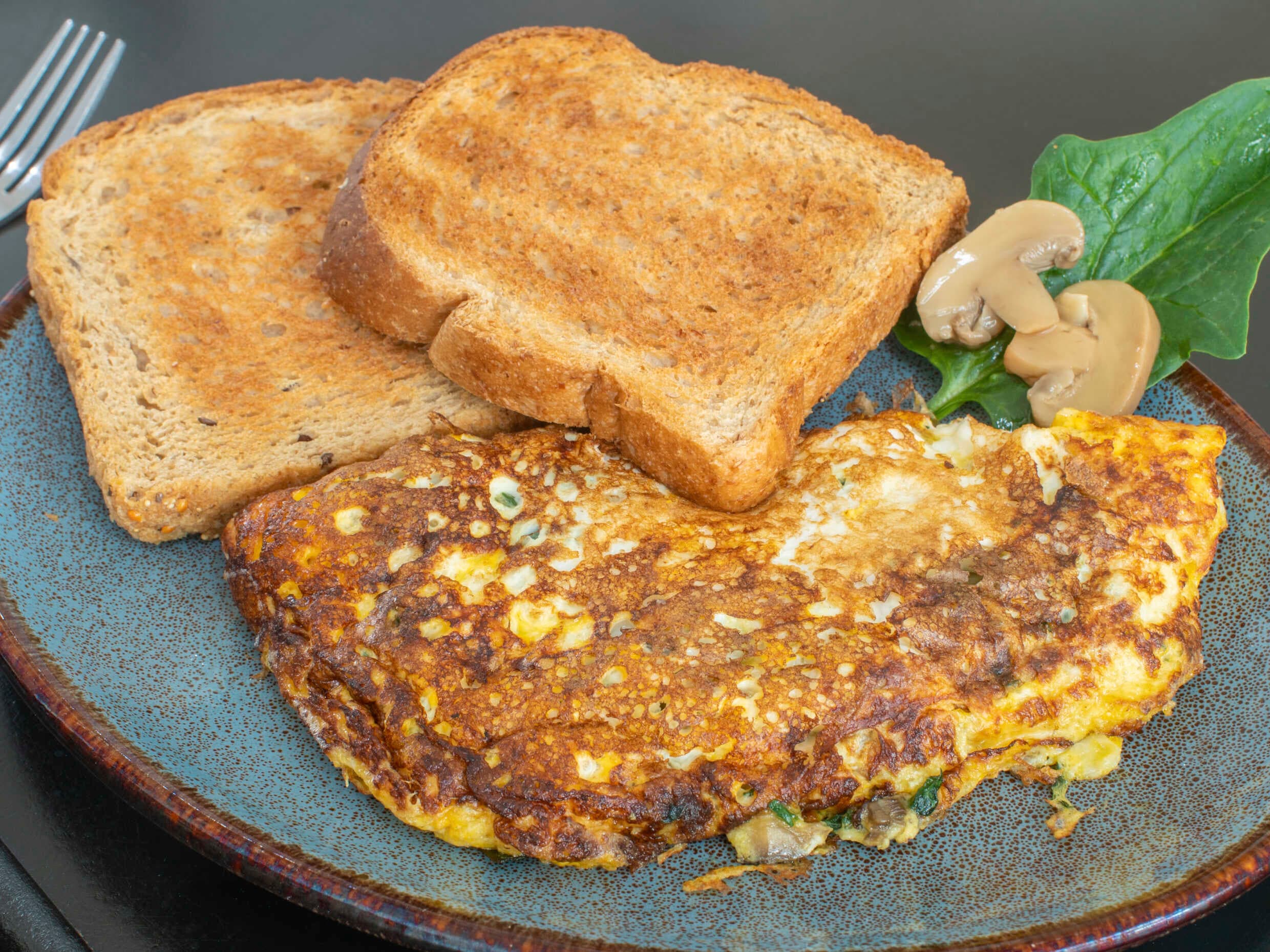 Omelette de Champiñones y Espinacas