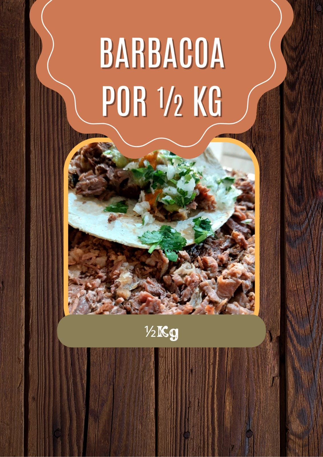 Barbacoa por 1/2 Kg.