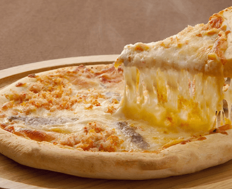 Pizza Personal Pollo y Champiñones.