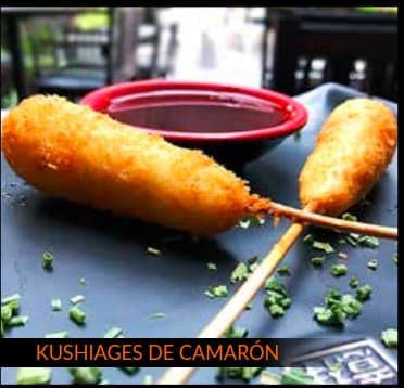 2 Kushiages De Camarón Con Philadelphia