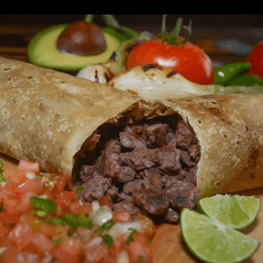 Burro Carne Asada en res + Taco de Frijol