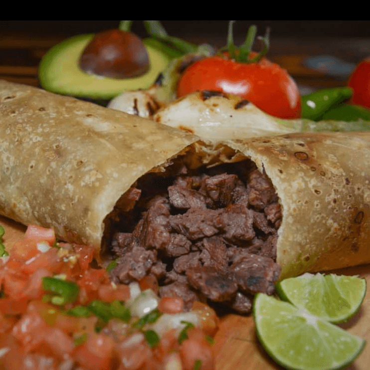 Burro Carne Asada en res + Taco de Frijol