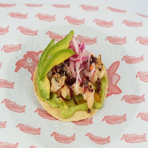 Tostada Camarones al Ajillo