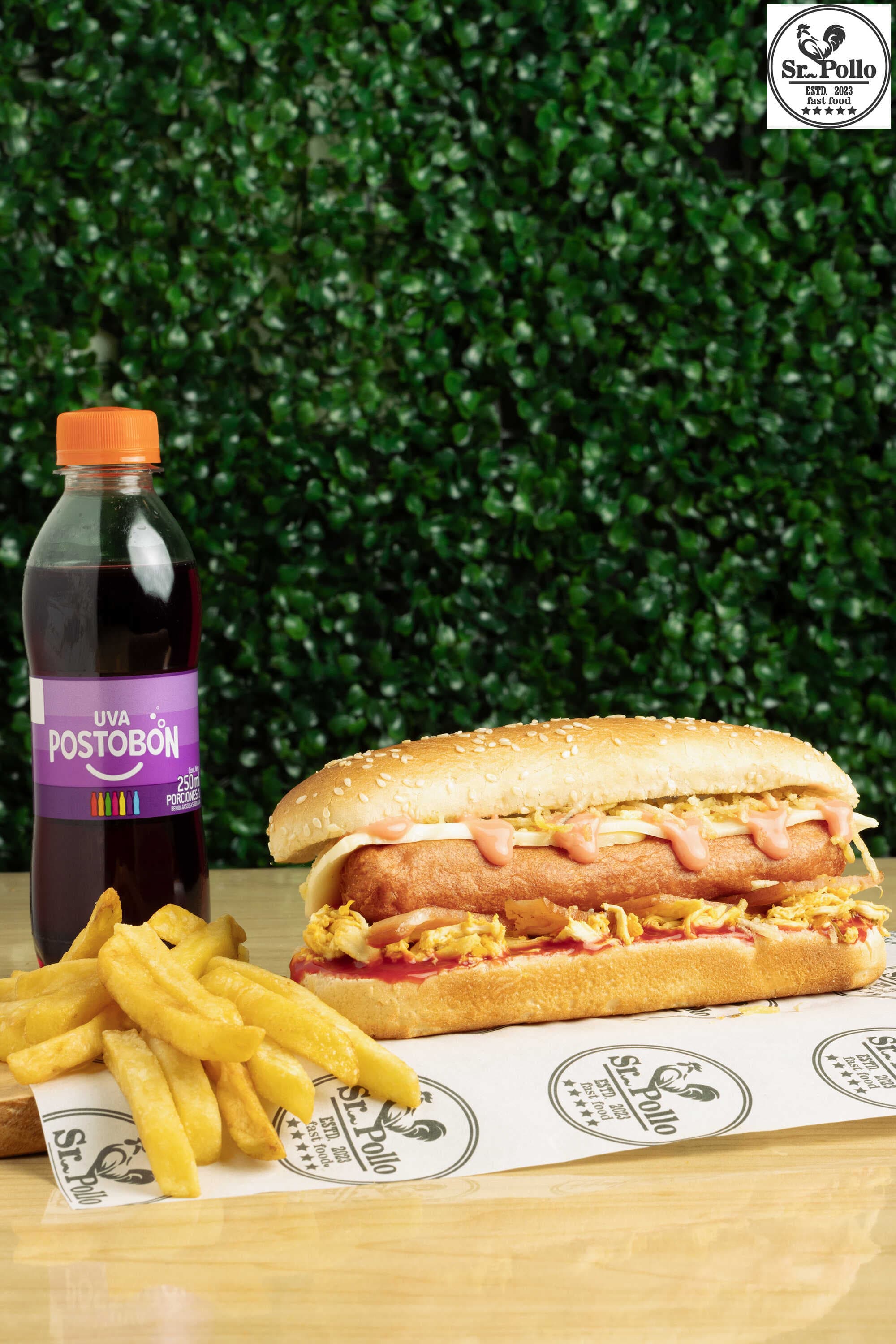 Perro Especial con Papas y Bebida