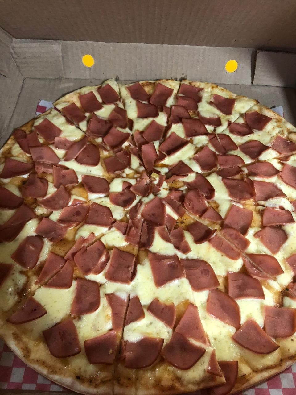 pizza medium jamon queso 35 cms gas 250ml
