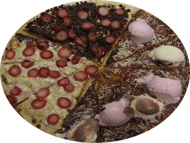Pizza Cajeta con Coco y helado Chica