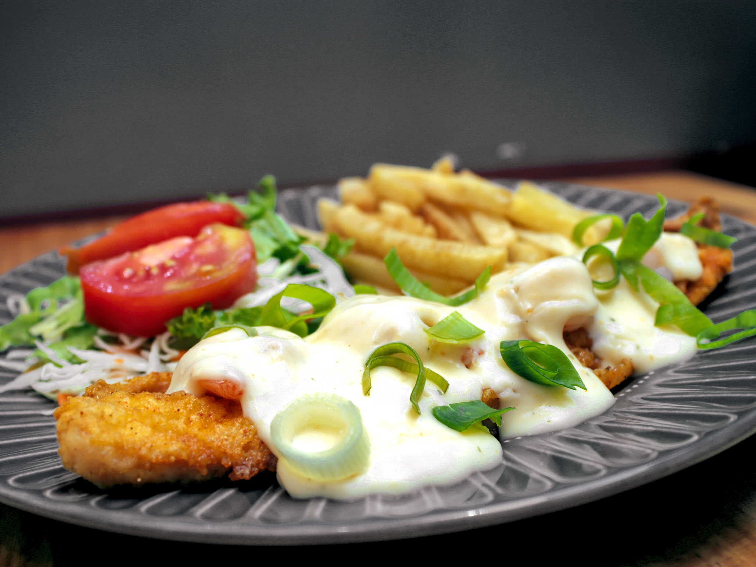 Filete en Salsa Blanca con Camarones