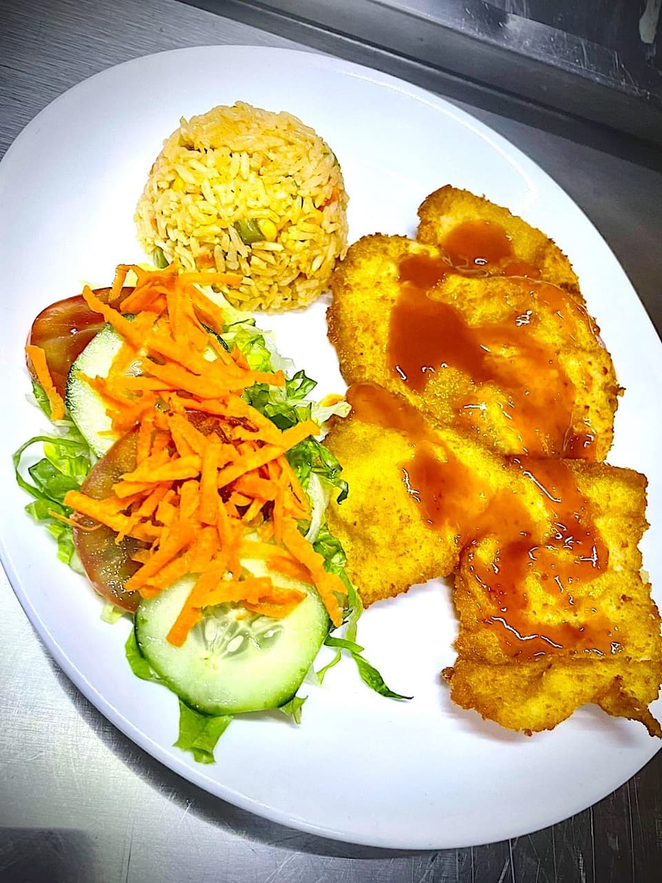Milanesa de Pollo Bbq de Piña