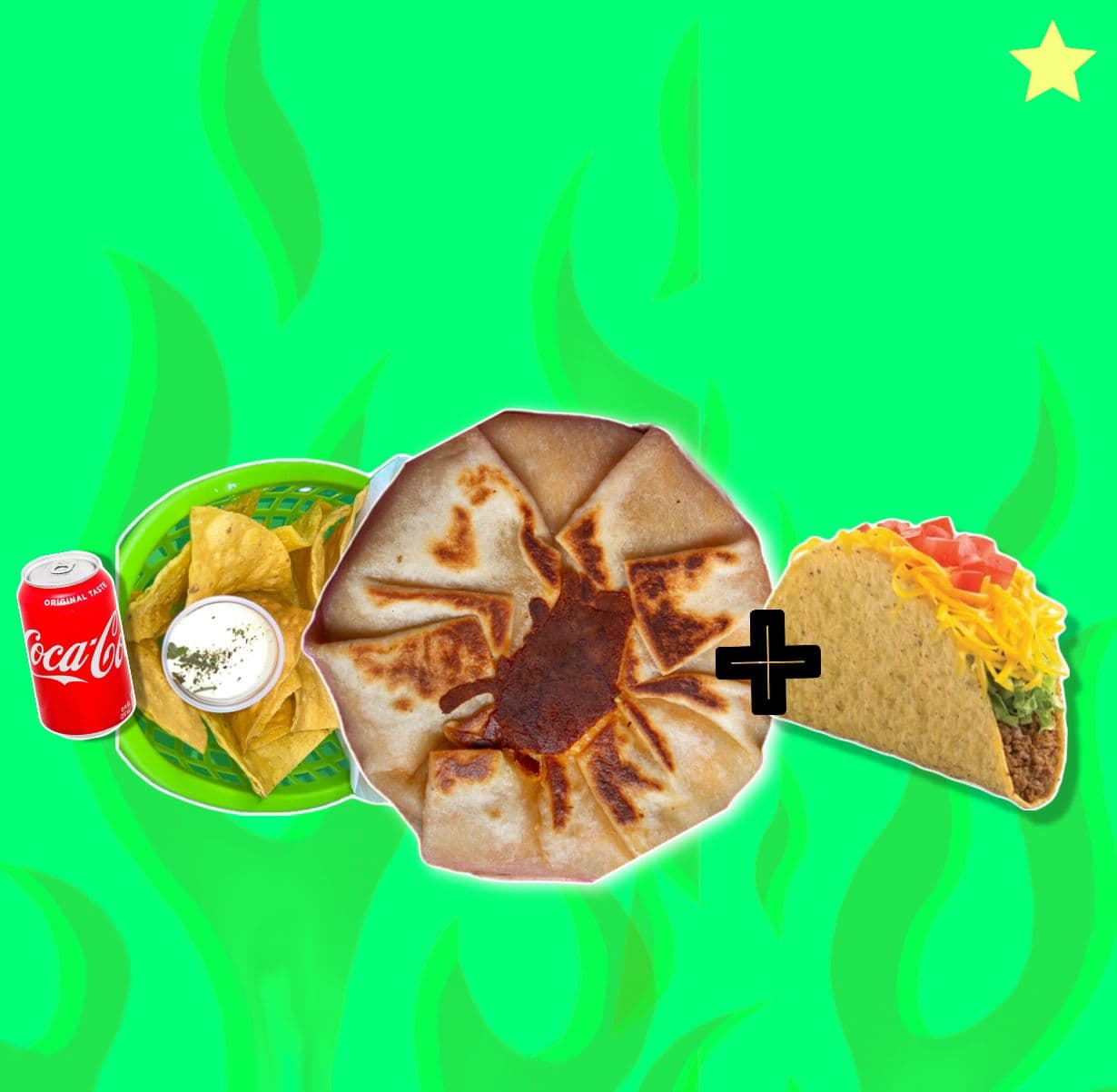 Krunch Wrap + Nachos + 1 Taco + Gaseosa
