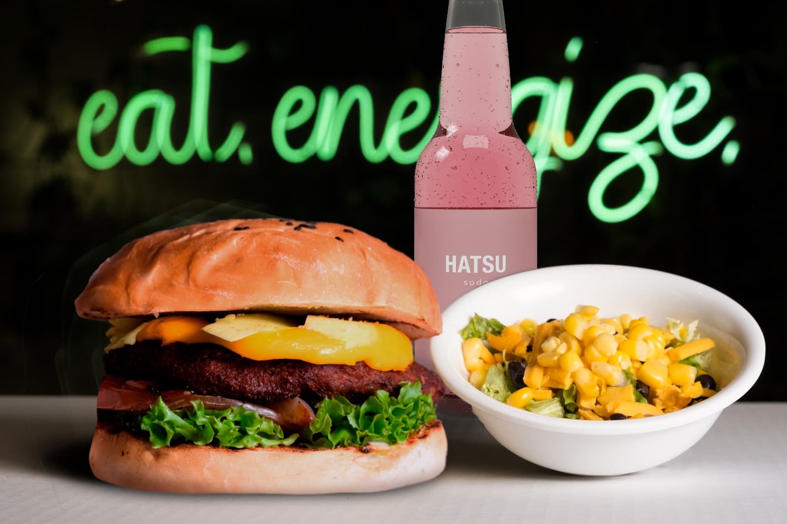 Combo Grande Hamburguesa de Falafel + Hatsu