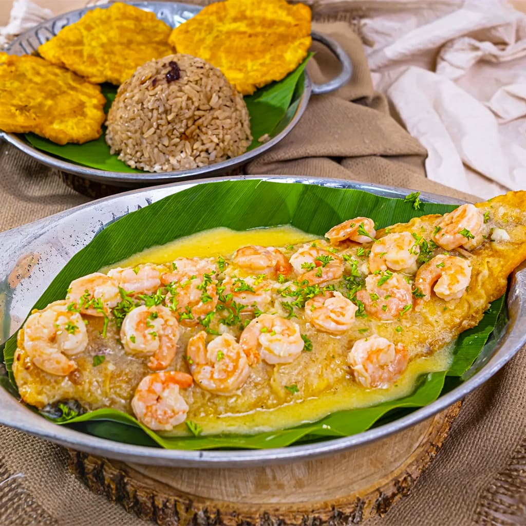 Filete a la Meniere con Camarones