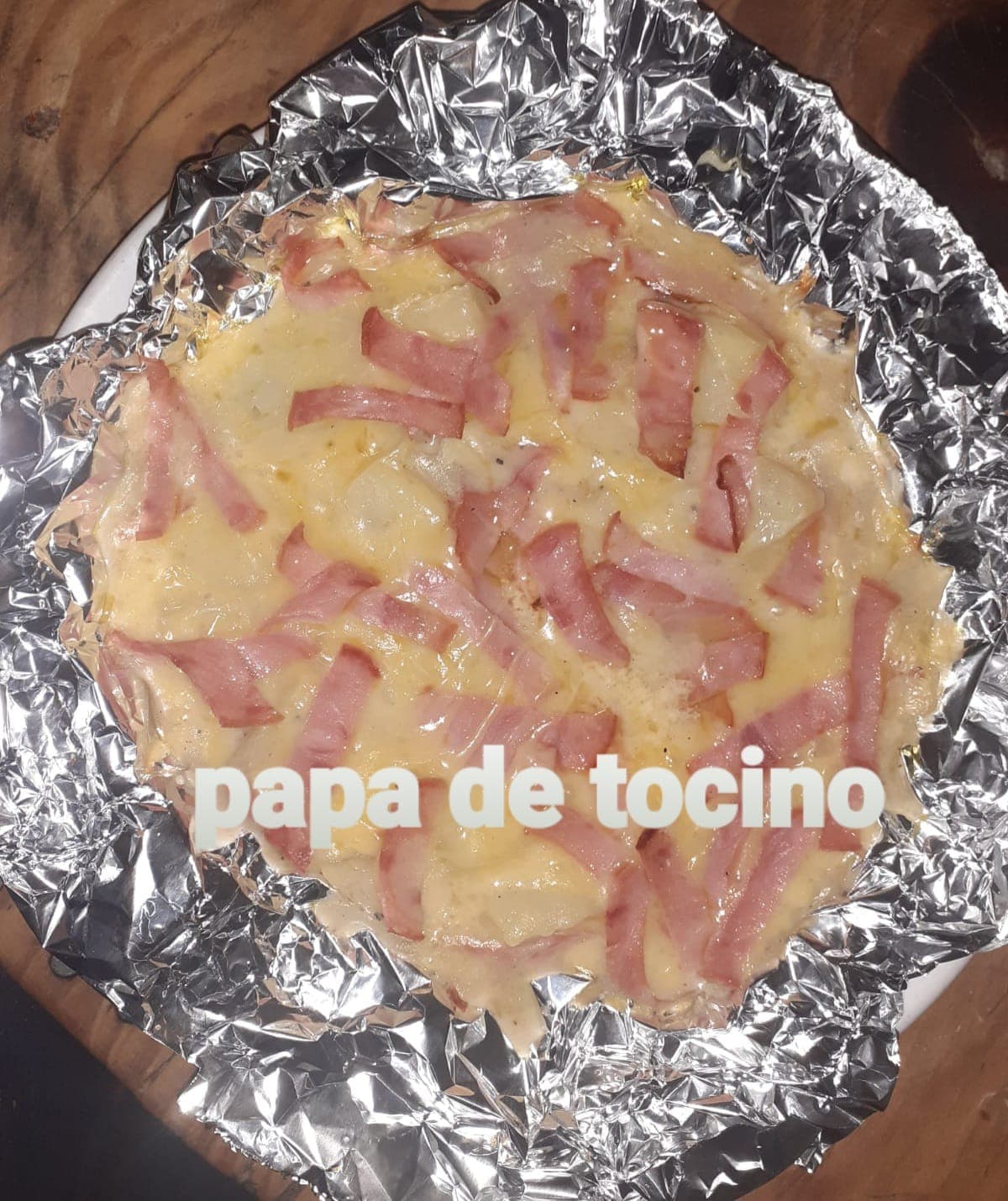 Papa rellena de Tocino