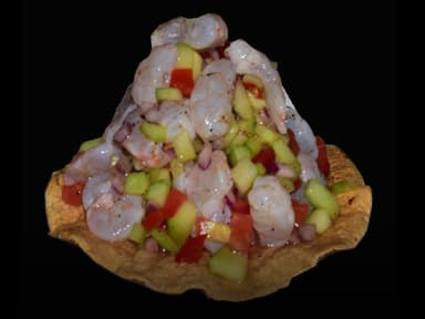 Tostada de Camarón Crudo