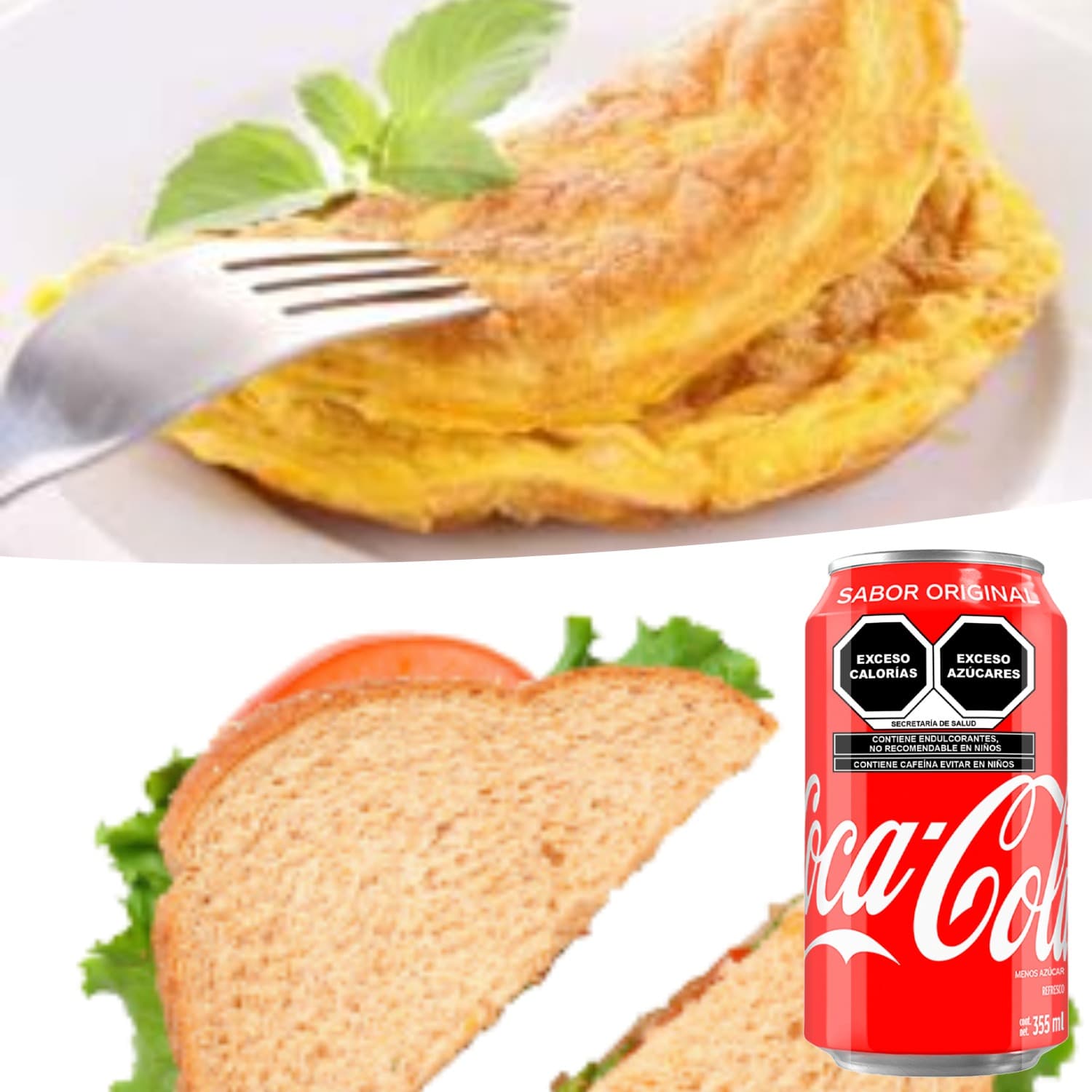Combo-Coca Cola Omelet +Sandwich de Lomo Natural