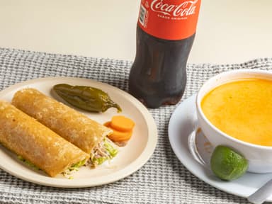 Paquete 6 (2 Tacos Especiales Jr + Consomé + Bebid