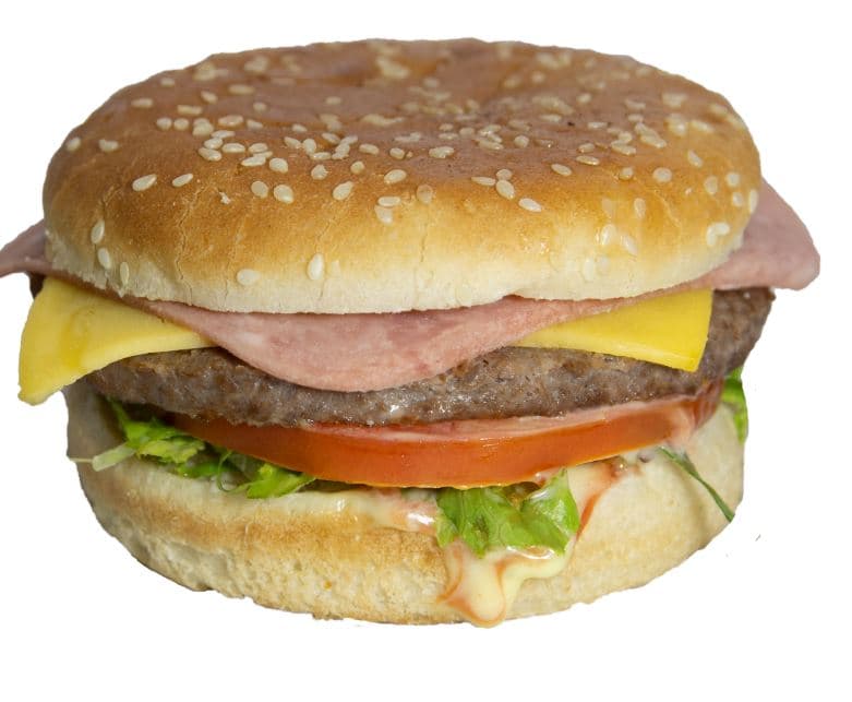 Hamburguesa con Queso y Jamón