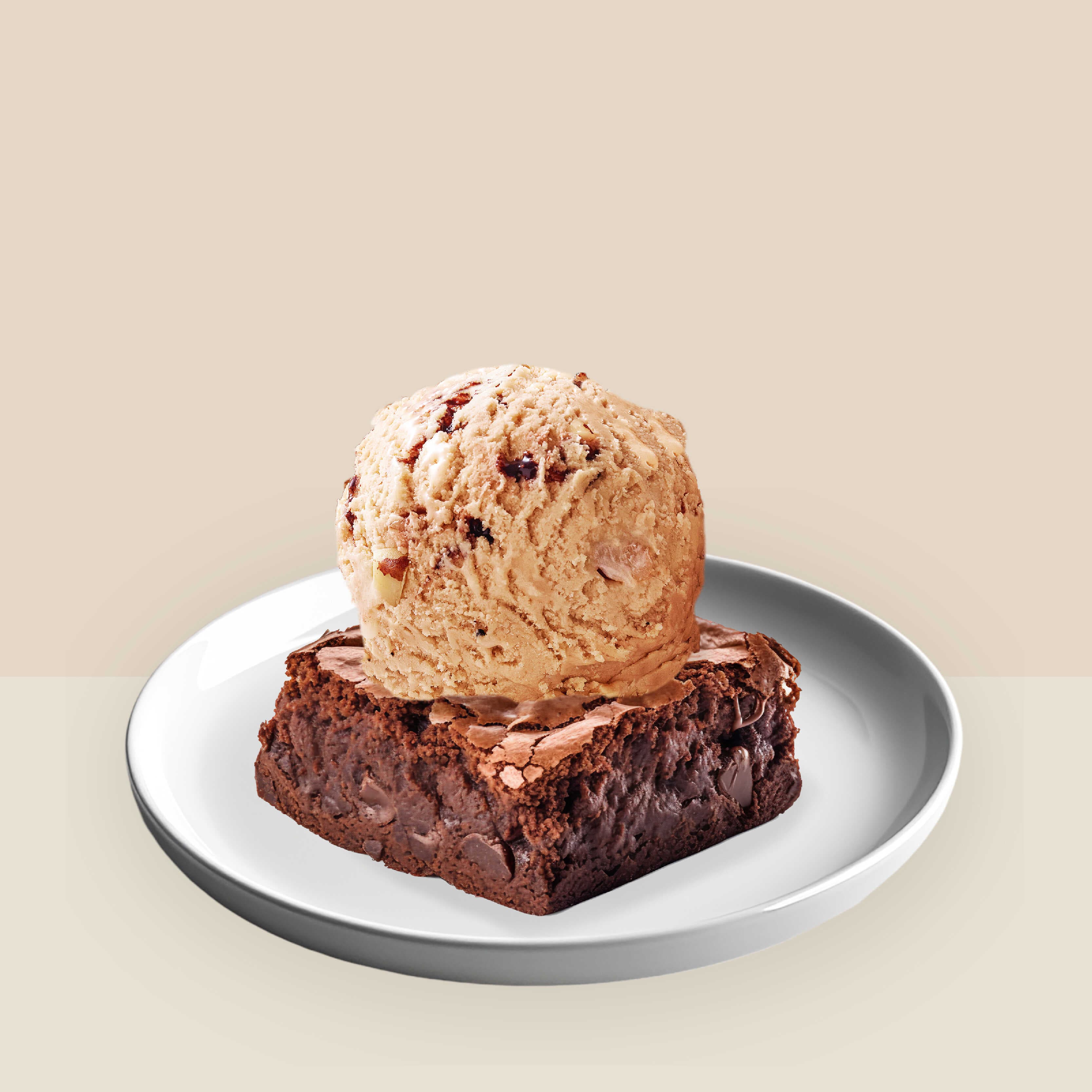 Brownie con Helado de Café Mocca