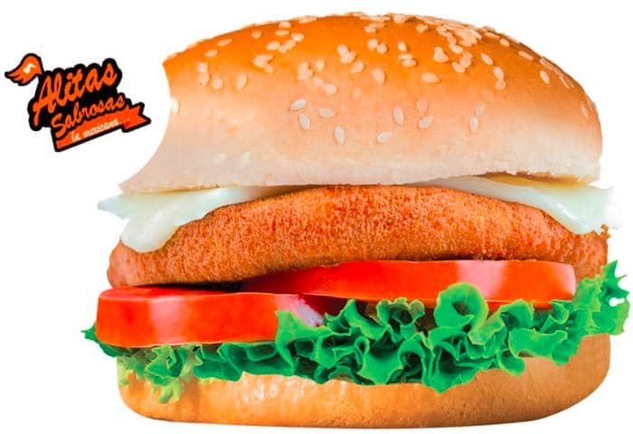 Hamburguesa de pollo fuego