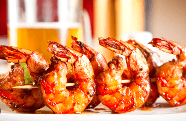 Brochetas de Camarón