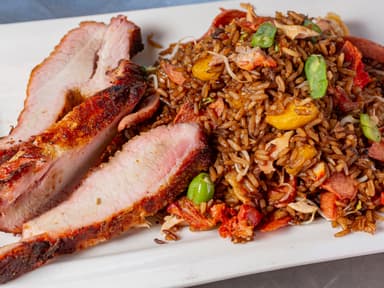 Carne al Barril de 100 g + Arroz + GaseosaPersonal