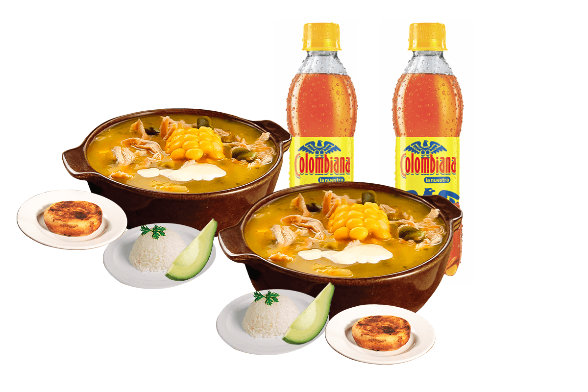 Combo Ajiaco Pa 2 + 2 Gaseosas Pet 400ml