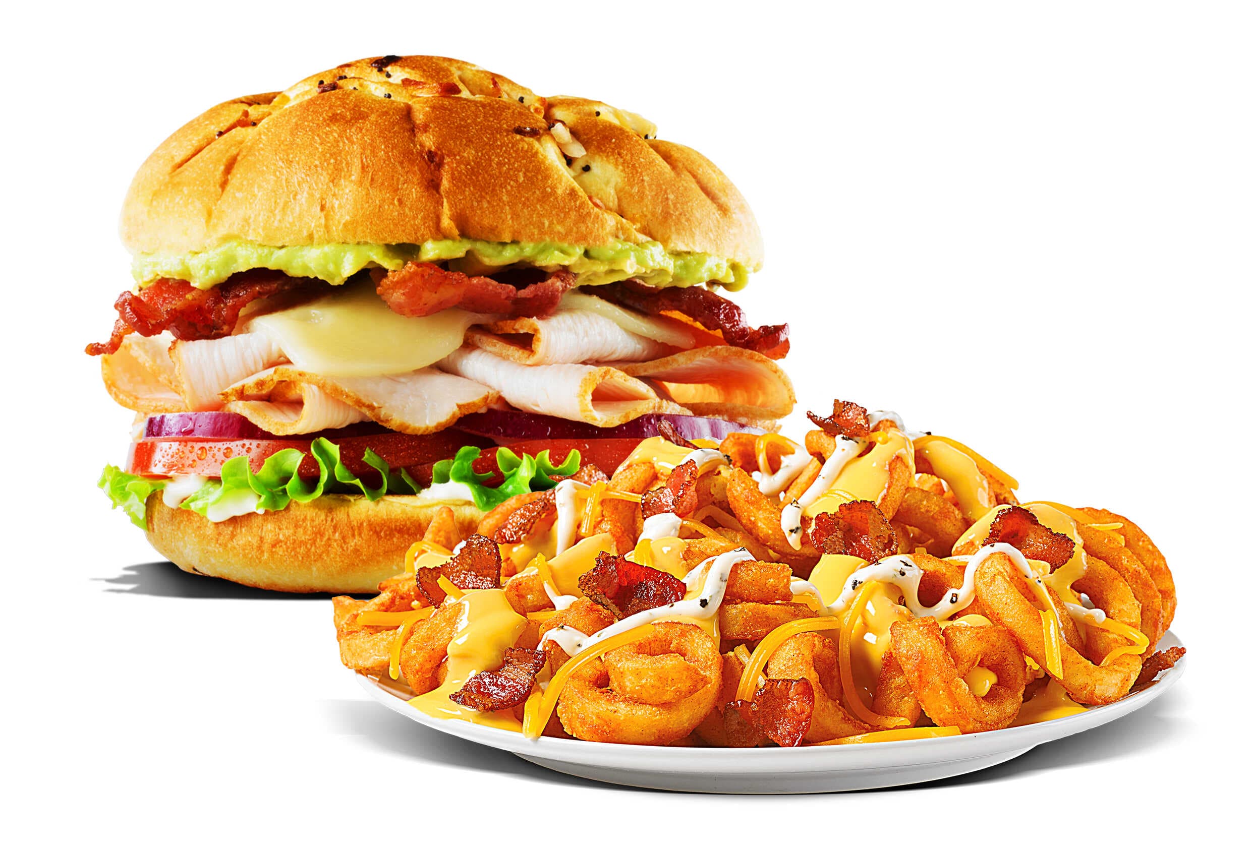 1 Turkey Avocado + 1 Loaded Curly Fries
