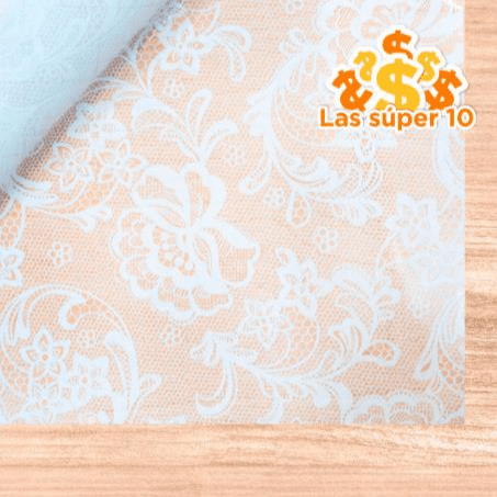 Rollo Adhesivo Diseño de Encaje 1.3 m x 45 .7 cm