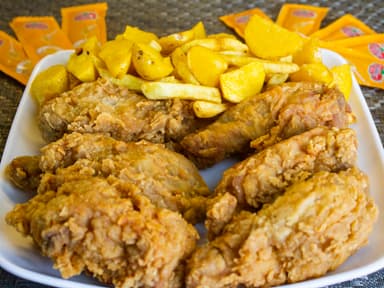 6 Presas de Pollo con Papa