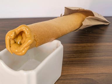 Marquesita de crema de cacahuate.