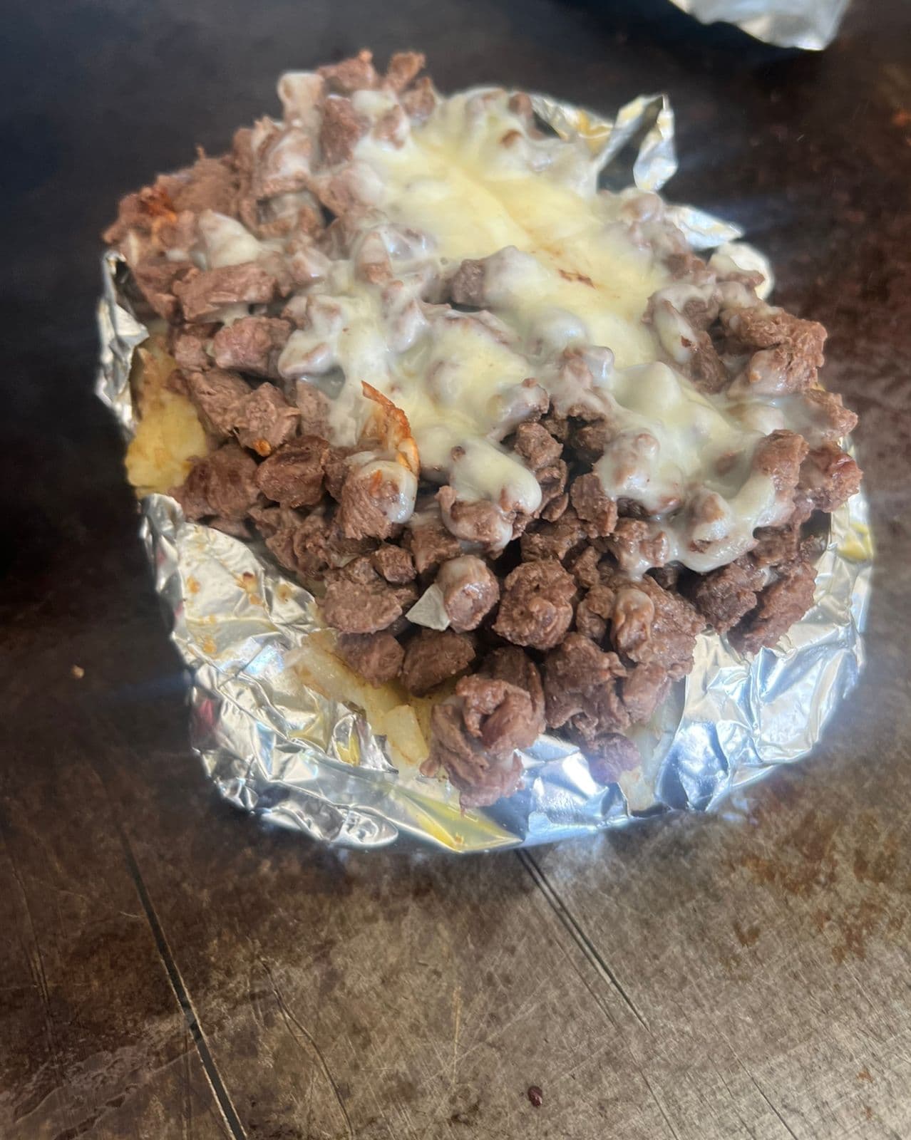 Papa Asada con Bistec.