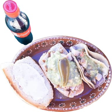 comno individial, taco,torta y refresco de 400 ml