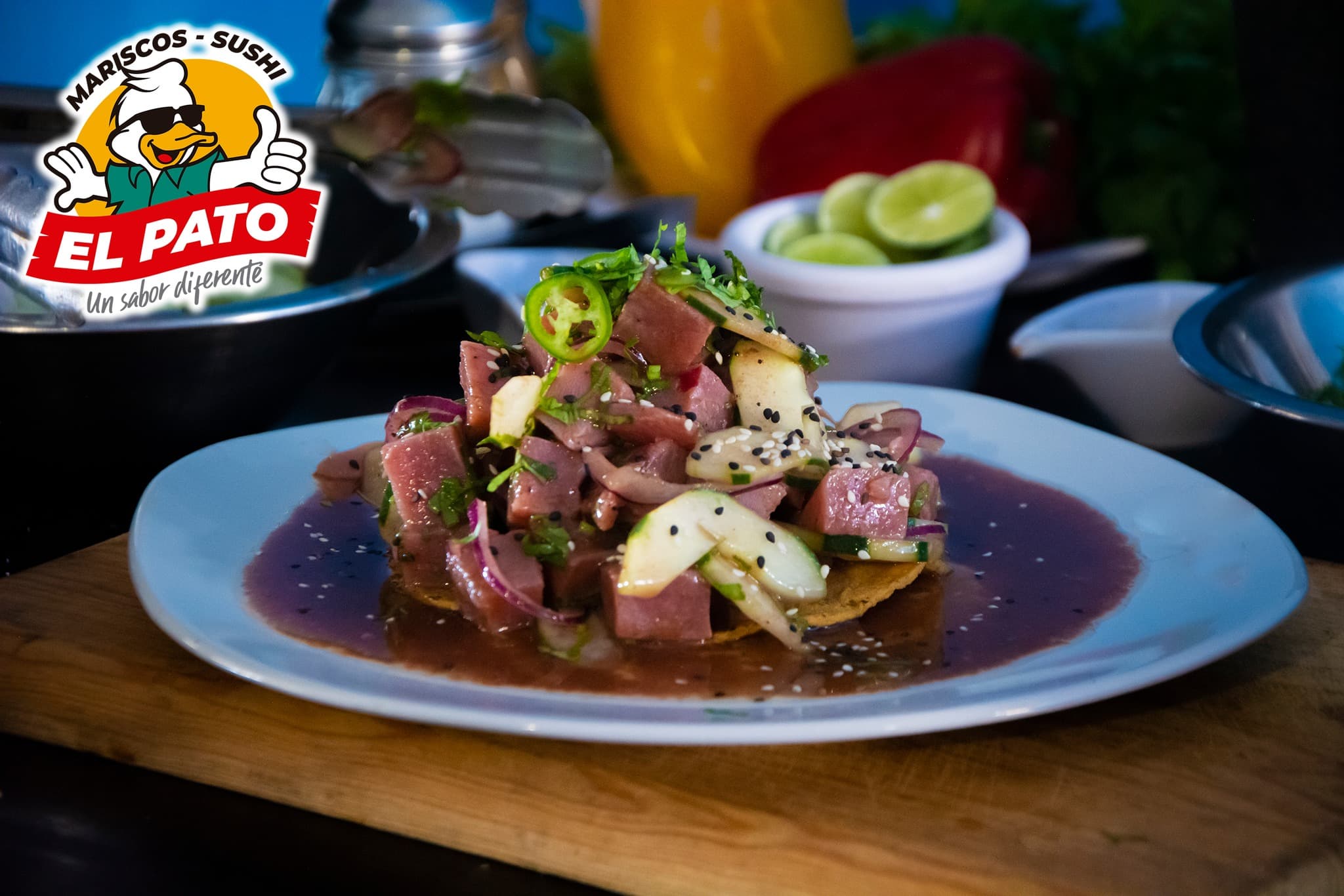 Tostada de Atun Fresco y Mango