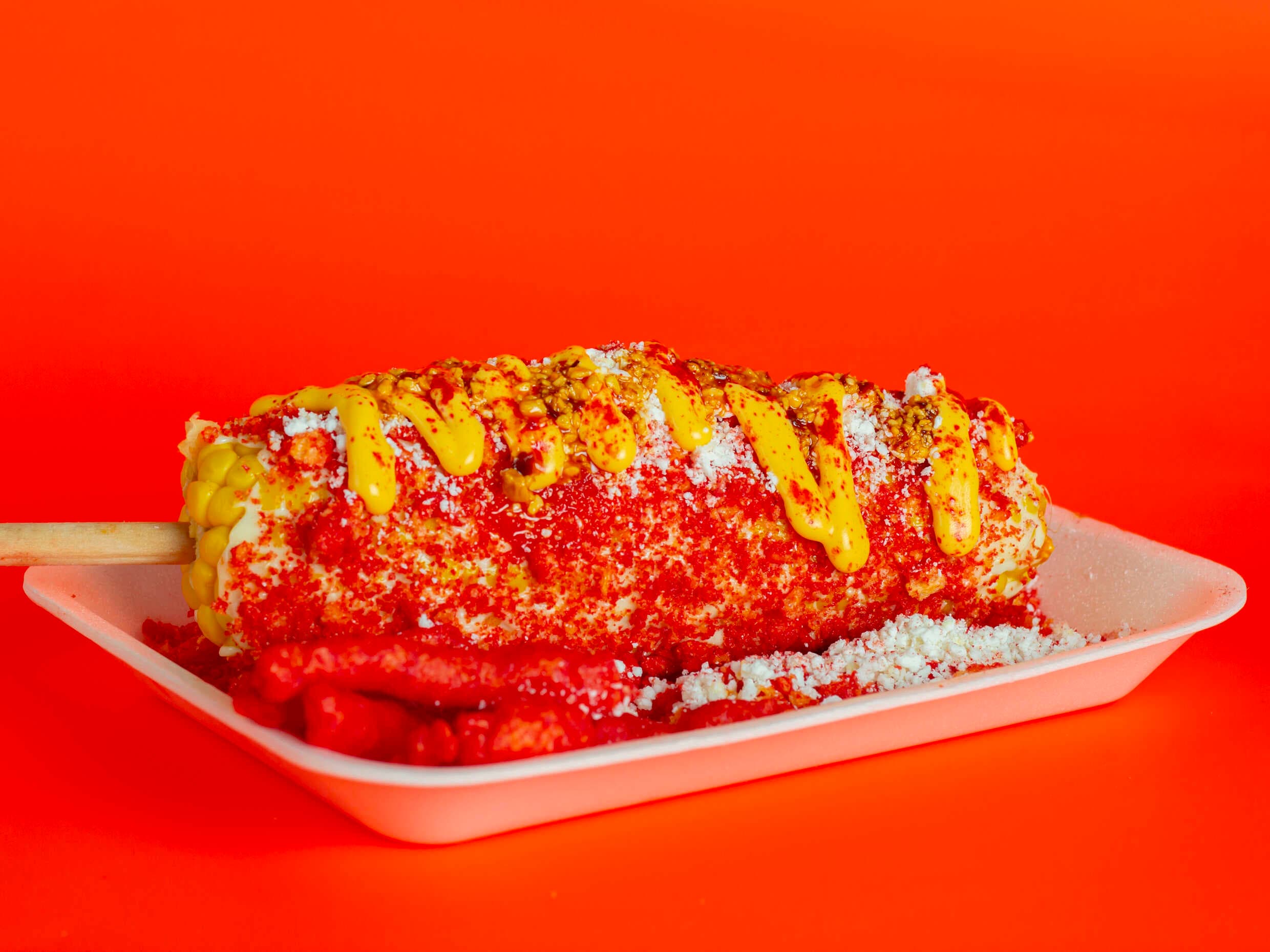 Elote Blanco cubierto con sabritas