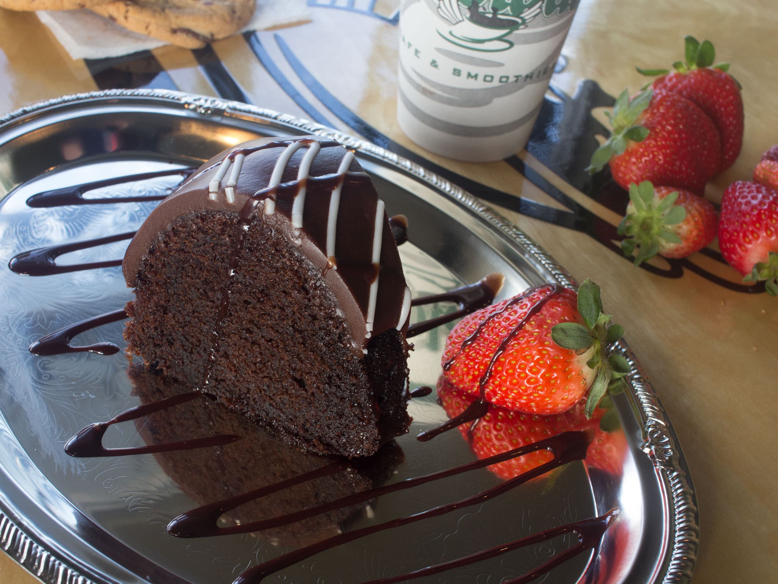 Rebanada de pastel chocolate